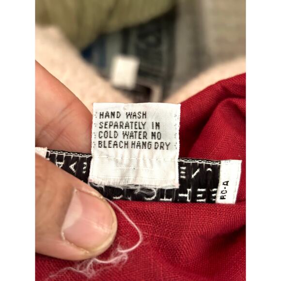 Real Clothes Saks Fifth Avenue Blouse Womens LARGE Red 100% Linen Top - Picture 9 of 9